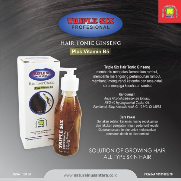 TRIPLE SIX Hair Tonic Ginseng - Gambar 2